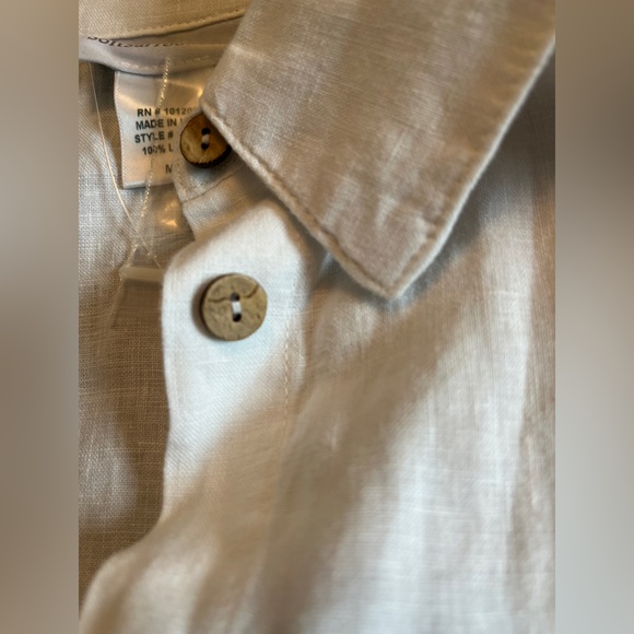 Soft Surroundings Oversized White Linen Button Down Shirt NWOT - Picture 6 of 10